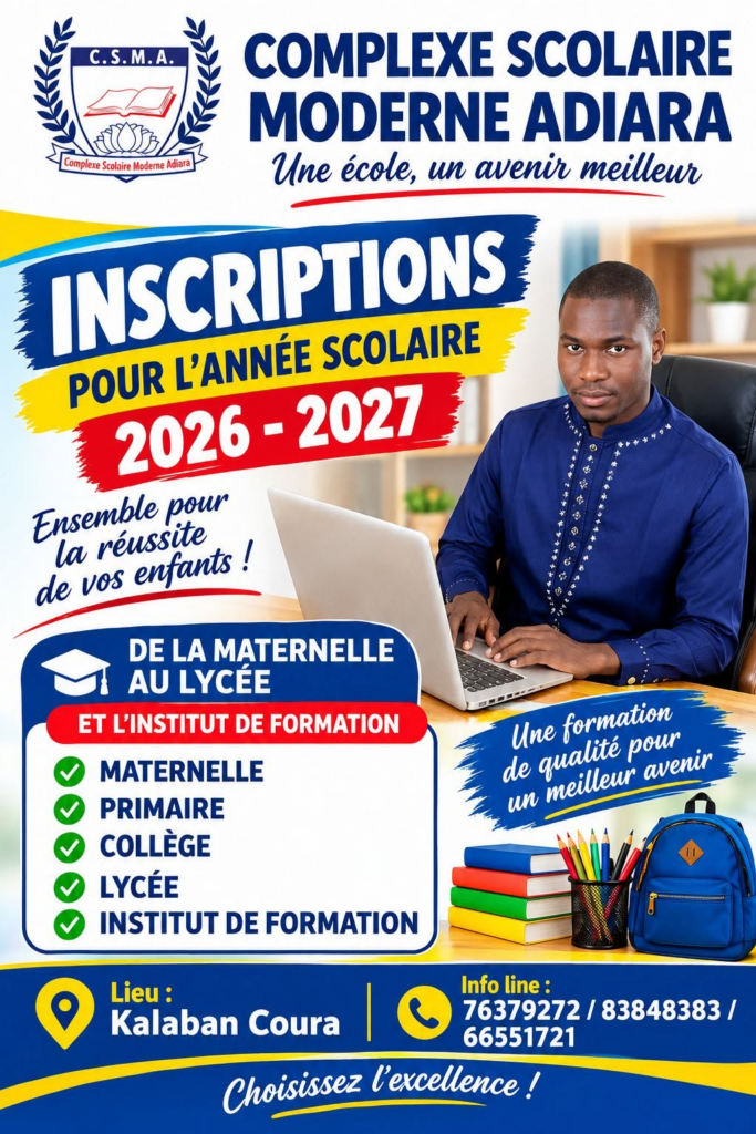 Affiche des inscriptions CSMA 2026–2027